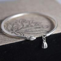 ราคา กำไลเงินแท้รูปดอกบัวโบราณ / Lotus Bracelet / กำไลนำโชค / สร้อยข้อมือเงินแท้ / กำไลของขวัญ / กำไลจีน (24322583449)