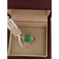 ราคา แหวนทอง 14k ประดับมรกตโคลอมเบีย น้ำหนัก 3.75 กะรัต เพชรแท้ 10/0.25 กะรัต (25090598105)