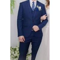 ราคา ชุดสูทเจ้าบ่าวสีน้ำเงิน ไซส์xxl (9916897728)