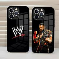 ราคา BK-1 WWE World Double Champion เคสโทรศัพท์กระจกนิรภัยฝาหลังสําหรับ iPhone 17,15 Pro Max 14 Pro 12 11 13 Mini X XR XS 8 7 Plus SE 0564 (25379492170)