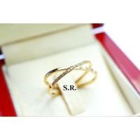 ราคา S.R. แหวนทอง แหวนเพชร เม็ดละ 0.01 กะรัต เพชรน้ำ100 ขาวสวยไฟดี พร้อมใบรับรองสินค้า เคลือบทองคำแท้100% (28274621274)
