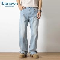ราคา Lanown กางเกงสําหรับชาย Higher คุณภาพ Baggy กางเกงยีนส์กางเกงผู้ชายกางเกงตัดตรง Vintage สีฟ้าใหม่กางเกงยีนส์ขากว้างผู้ชาย Plus ขนาด Casual หลวมกางเกงยีนส์ High Street กางเกงยีนส์ (29838214838)