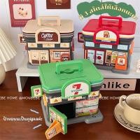 ราคา พร้อมส่ง กระปุกออมสินรูปบ้าน 711 ปั้มน้ำมัน ร้านกาแฟ กระปุกออมสินน่ารัก (24656729807)