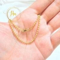 ราคา สร้อยคอทองแท้ PM ตะขอก้ามปู ทองคำแท้ 9k Italy (375) ลายยินตัน2สี มีใบรับประกันจากทางร้าน (27924326086)