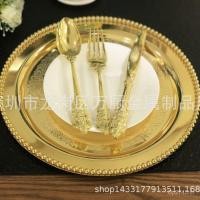 ราคา ผลไม้ชุบผลไม้จานเงินชุบจานเค้กบาร์จานขนมขบเคี้ยวโลหะรอบถาดแผ่นลูกปัดชุบทองขนมขบเคี้ยวจาน ดีจี0ข (44850788818)