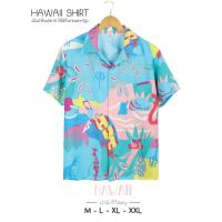 ราคา เสื้อฮาวายผ้าไหมอิตาลี ลายฟามิงโก้ ผ้าไหมอิตาลี ผ้าไม่ยับไม่ต้องรีด ใส่สบาย M-2XL (24007729879)