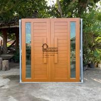 ราคา ประตูไม้สักทองโมเดิร์นครึ่งกระจก ประตูบานคู่ ประตูไม้ได้รับประตูสองบานและวงกบพร้อมกระจก(ระบุสีในแชท) ส่งฟรี!!! M8 (28076747633)