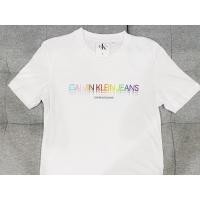 ราคา เสื้อยืด calvin klein โลโก้สีรุ้ง preorder shop usa (11150205501)