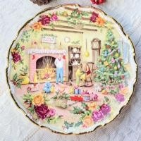 ราคา *ตำหนิจี๊ดเดียว* จานโชว์ Royal Albert "1989 Christmas Warmth" Bone China Made in England - First Quality จานคริสต์มาส (13520415785)