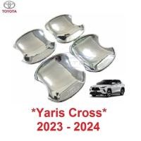 ราคา เบ้าประตู ถาดรองมือเปิด โตโยต้า ยาริส ครอส 2023 2024 2025 Toyota Yaris Cross เบ้ารอง เบ้าหลุม สีชุบโครเมี่ยม (24890400874)