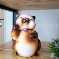 ราคา แมวกวัก แมว Lucky Cat แมวกวักนำโชค ตุ๊กตาแมวน่ารัก ขนาด 8 นิ้ว ตกแต่งบ้าน (24876442236)