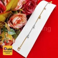 ราคา สร้อยข้อมือทองลายผ่าหวายห้อยกระพรวน สามกษัตริย์ 3K ความยาว 7 นิ้ว (20169014801)