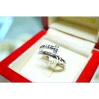ราคา S.R. แหวนทองคำขาว แหวนเพชร เม็ดละ 0.01 กะรัต เพชรน้ำ100 ขาวสวยไฟดี พร้อมใบรับรองสินค้า เคลือบทองคำขาวแท้100% (28574125340)