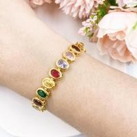 ราคา สร้อยข้อมือพลอยนพเก้า ทองชุบเหมือนแท้ พลอยสวย สร้อยข้อมือทอง 010 (12975932112)