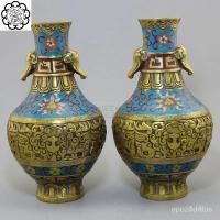 ราคา วินเทจเก่า cloisonné เคลือบฟันงานฝีมือยางทองแดง Cloisonne ทองเหลืองลายสัตว์แจกันเครื่องประดับ/ใช่ ZAPC (27702843929)