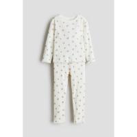 ราคา H&M(เอชแอนด์เอ็ม) ชุดนอนผ้าฝ้ายลายริบแบบมีรอยหยัก Girls Ribbed cotton pyjamas 1241119_4 (40012357352)