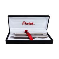 ราคา PENTEL ชุดปากกาลูกลื่น และ ดินสอกด รุ่น QBA810C (สีเงิน) (5940029457)