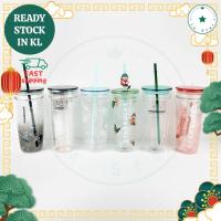 ราคา Starbucks Tumbler พร้อมหลอด Double Wall Glass แก้วใส Starbucks Cold Cup Christmas 2022 (16697545637)