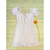 ราคา งานป้ายMเดรสลูกไม้ฉลุลายทั้งตัวมีซับในสีม่วงพาลเทล (19089535758)