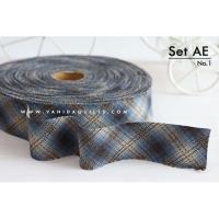 ราคา ผ้ากุ๊นสำเร็จรูป ผ้าทอ กว้าง 4 ซม. ยาว 1 หลา (รหัส Set AE No.1 น้ำเงิน) (7782273369)