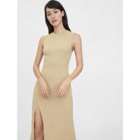 ราคา ส่งต่อเดรส Pomelo Midi Side Slit Dress สี Beige (20859634968)