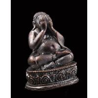 ราคา พระปิดตามหาลาภรุ่นแรก 7 รอบ หลวงพ่อจรัญ วัดอัมพวัน ปี 2554 เนื้อทองแดงรมดำ (14025879801)