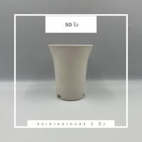 ราคา กระถางปากแตร 3 นิ้ว สีขาว ปากแตร แพ็ค 50 ใบ กระบองเพชร แคคตัส ทรงสูง (20314659960)