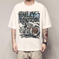 ราคา เสื้อยืดใหม่Harley Men Cotton Davidson Band Bike Old Clothes Skull Skull Bones ขายร้อน (24164945413)