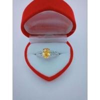 ราคา แหวนเงินแท้พลอยสีเหลืองบุษราคัมเงินแท้ 92.5% (14595418274)