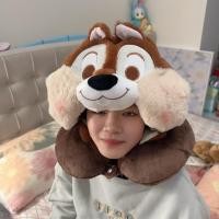 ราคา น่ารักการ์ตูน Chipmunk Plush Hooded U-รูปคอหมอน Nap หมอน Travel Plan U-หมอนหมวก (25987253515)