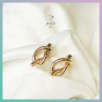 ราคา [พร้อมส่งในไทย] Minimal Bow Knot Earrings - ต่างหูรูปปมสีทอง สไตล์มินิมอล (25455269114)