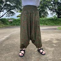 ราคา กางเกงม้ง ผ้าฝ้ายพิมพ์ลาย ขาจั๊ม เอวฟรีไซส์ (22760327514)