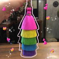ราคา พวงกุญแจพู่ พวงกุญแจพู่สีรุ้ง พู่ห้อยกระเป๋า (1840525994)