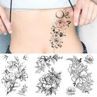 ราคา สติกเกอร์ลายดอกไม้หลากชนิดสำหรับเสื้อยืดครึ่งแขน สีดำและสีขาว สวยงามเหมือนรอยสักจริง (44274486943)