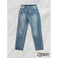 ราคา กางเกงยีนส์ทรงบอยเอวสูง แต่งขาด (24979251361)