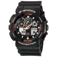 ราคา Casio G-shock นาฬิกาข้อมือ รุ่น GA-100-1A4V ( Black/Red ) (260741300)