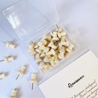 ราคา [40 ชิ้น] เล็บรูปตัว I ไม้ Cork กดเล็บ Creative Bulletin Board กระดานข้อความ Felt Board ผนังภาพ I-รูปเล็บ (28360761446)