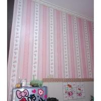 ราคา TisyaShopz 9 เมตร WALLPAPER / SHABBY สติ๊กเกอร์ติดผนังเส้นสีชมพู (44106995306)