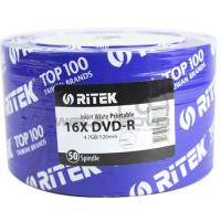 ราคา แผ่นดีวีดี DVD-R Ritex Inkjet White Printable ความจุ 4.7GB/120 min แพ็ค 50 แผ่น (1999015268)