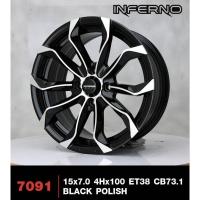 ราคา ล้อแม็ก ขอบ15 ขอบ15 กว้าง7" 4รู100 ET38 CB73.1 สี BLACH POLISH รุ่น7091 (1ชุด=4วง) (25626760365)