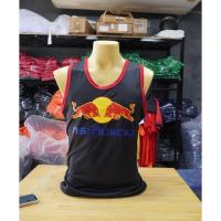 ราคา เสื้อกล้ามลายกระทิงแดง สีดำ-คอแดง มี5ไซส์ S M L XL 2XL (26725851621)