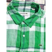 ราคา HIJAU KEMEJA เสื้อเชิ้ตลายตารางหมากรุกผ้าลินินสีเขียว (42904642414)