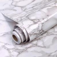 ราคา วอลเปเปอร์ชนิดมีกาวในตัว สติ๊กเกอร์ติดผนังกันน้ำ ขนาด60*10 ลายหินอ่อนเทา (1392297375)