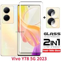ราคา 2 in 1 ฟิล์มกระจกนิรภัยกันรอยหน้าจอ เลนส์ด้านหลัง สําหรับ Vivo Y78 5G Y78 5G Y 78 78Y Vivo Y78 Y27 4G 5G 2023 2023 (19191204854)