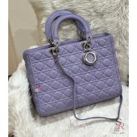 ราคา ✅ พร้อมส่ง กระเป๋า CD รุ่น Lady สีม่วง size 13” หนังแท้ (มือสอง งานตู้ลุ้น) (29134492955)