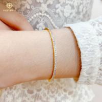 ราคา ส่งฟรี กำไลเพชรแถวเดียววงเล็ก เครื่องประดับไทย พูนทรัพย์ มีใบรับประกัน BD2B100 (23548785446)