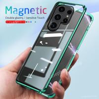 ราคา S24ultra เคสโทรศัพท์มือถือ 360 สําหรับ Samsung Galaxy S24 Ultra S24 Plus S24 S23 Ultra S23 Plus S23 S23FE 5G° แม่เหล็กด้านหน้า ด้านหลัง สองด้าน กระจกนิรภัย ป้องกัน ฝาหลัง (25656664625)