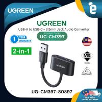 ราคา UGREEN CM397 2-IN-1 USB-A TO USB-C + 3.5MM AUDIO JACK HEADPHONE ADAPTER AUDIO CONVERTER การ์ดเสียง (UG-CM397-8087) (43802370763)
