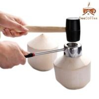 ราคา อุปกรณ์เปิดมะพร้าว ที่เปิดมะพร้าว ที่เจาะมะพร้าว สแตนเลสพร้อมค้อนทุบ Coconut Opener Dee Coffee (9311677386)