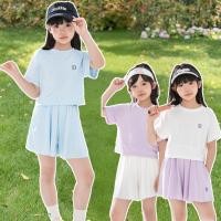 ราคา ชุดกีฬาแห้งเร็วเด็กผู้หญิงชุดฝึกแบดมินตันเด็กแขนสั้นฮากามะกีฬากลางแจ้งเสื้อฮากามะ120-170ขนาด ✨calibri_17.th✨ (29839534095)